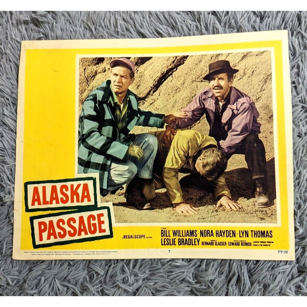Alaska Passage 1959 Lobby Card Movie‎ Poster Bill Williams Nick Dennis Vintage